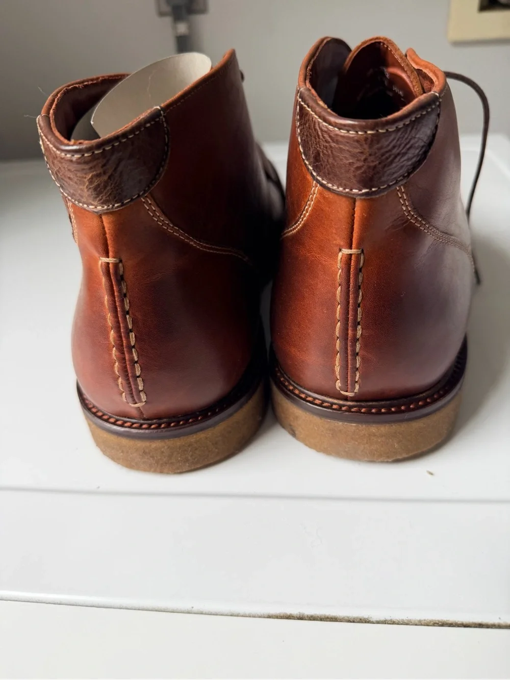 NWT Johnston Murphy Copeland Chukka Red Brown Oiled Leather Boots -